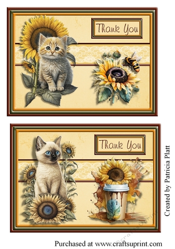 Thank You Cat Toppers 5x7 