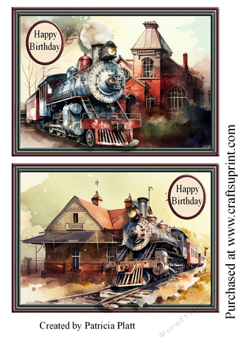 Steam Trains 5x7 Quick Toppers #2
