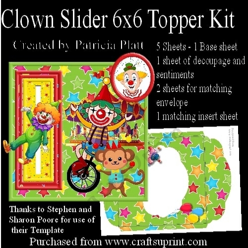 Clown Slider 6x6 inch Topper Kit