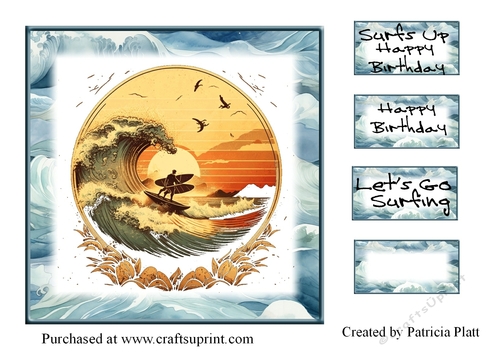 7x7 Surfs Up Happy Birthday #3