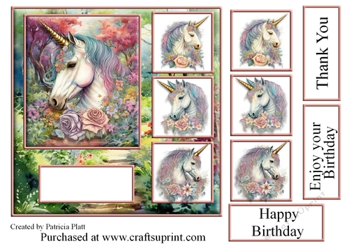 7x7 Unicorn Floral Path
