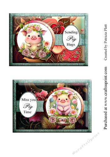 4x6 Cute Piggy toppers 