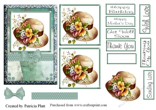 4x6 Spring Flowers Hat Various Occasions