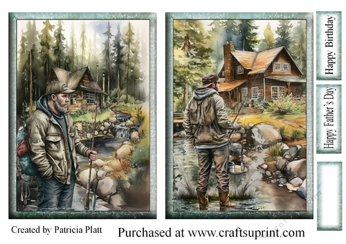 5x7 Fishermans Cabin Toppers Fathers Day or Birthday