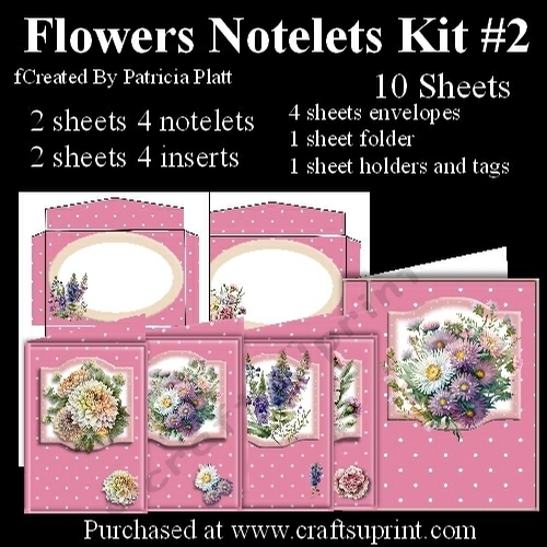 Two Way Notelets Flower Notelets Kit #2 - CUP1215526_1416 | Craftsuprint