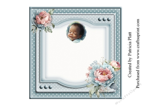 African American New Baby Boy 7x7 insert