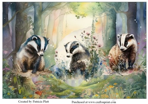 Wildlife Badger Back Ground paper