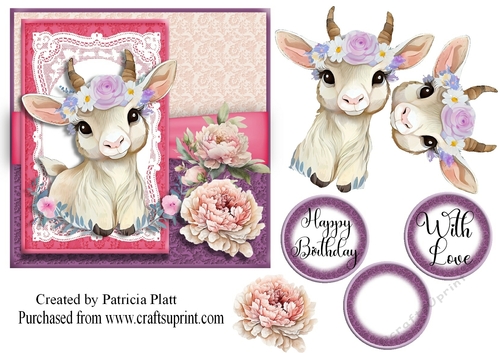 Cute Baby Goat 6x6 topper