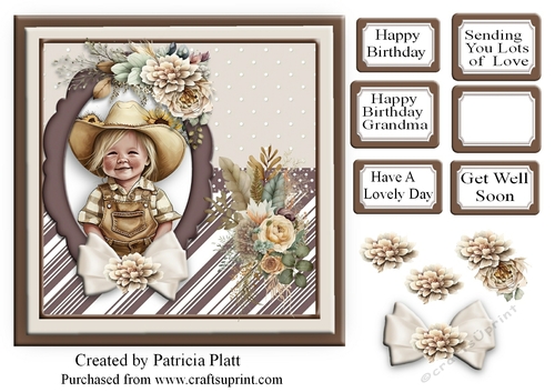 Little Cowgirl Birthday Wishes 7x7