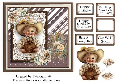 Little Cowgirl Birthday Wishes #3 7x7