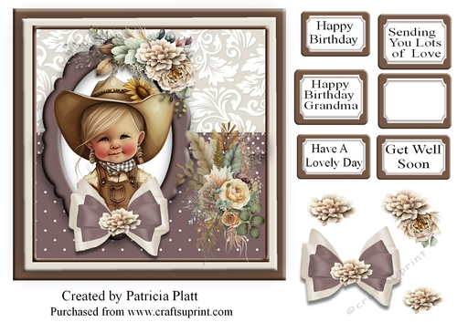 Little Cowgirl Birthday Wishes #4 7x7