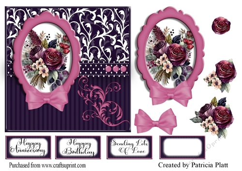 6x6 Floral Anniversary/Birthday Topper