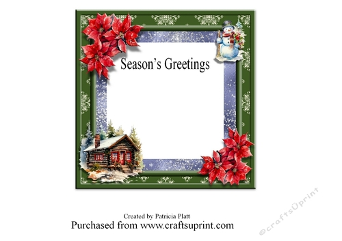 Christmas Cabin 6x6 Topper Insert Seasons Greetings