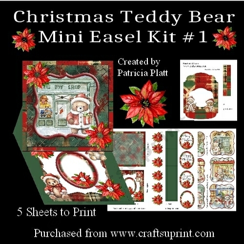Christmas Teddy Bear Mini Easel Kit #1