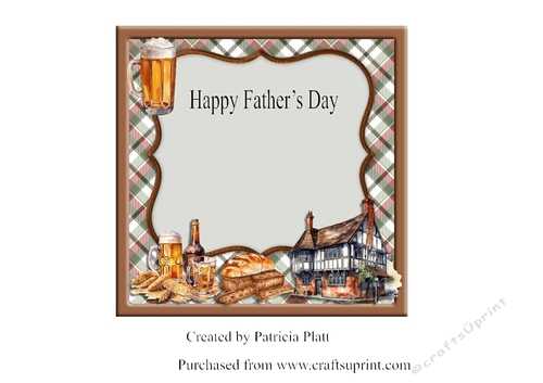 Pub with Beer Male 6x6 Happy Fathers Day Insert