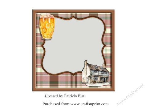 Pub 2 with Beer Male Blank 6x6 insert