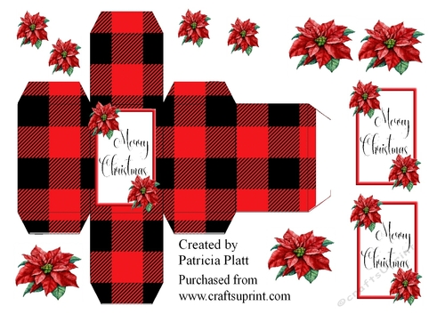 Poinsettia Merry Christmas Box