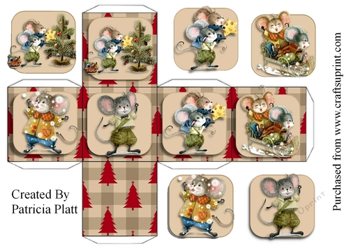 Christmas Mice 2.5 inch box