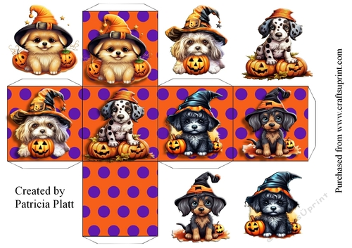 Cute Halloween Puppies 2.5 inch Square box
