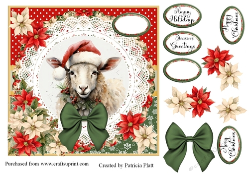 7x7 Christmas Sheep