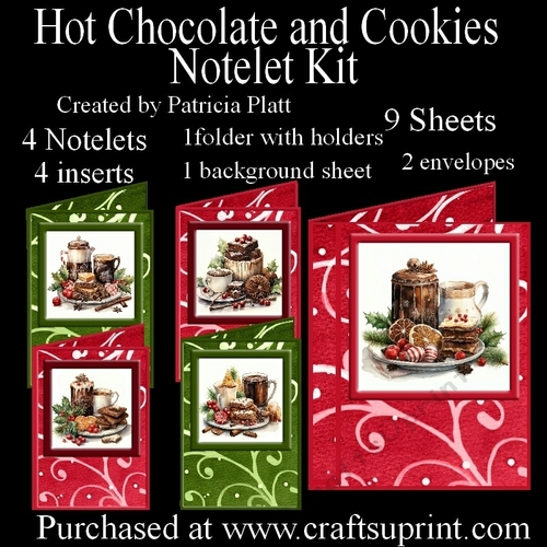 Hot Chocolate and Cookies Christmas Notelet Kit