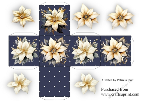 2.5 inch White Poinsettias Box