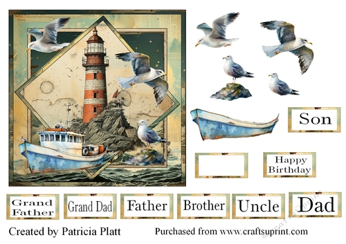 Sea Scene Square Topper 