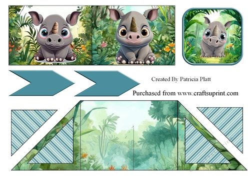 Rhino in the Jungle Criss Cross Card