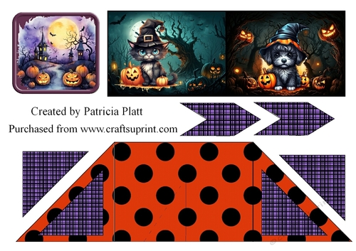 Halloween Spooky Cat and Dog Criss Cross Card