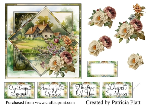 Tranquil Scene Squares in Squares Sympathy and Various Occasions 