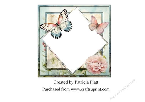 Butterflies and Flowers Square in Squares Various Occasions