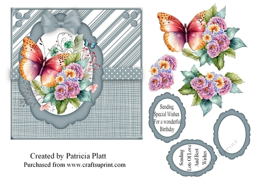 Butterflies and Flowers Square Topper