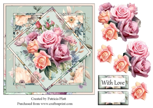 7x7 Chintz Square in Squares topper