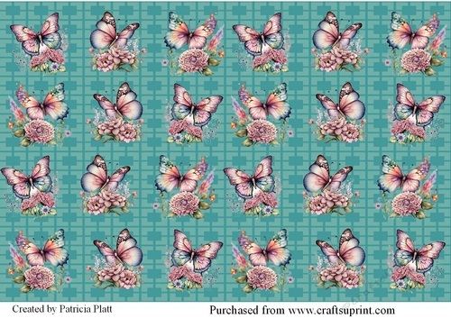 Thinking of You Butterfly Notelet Back Ground Paper