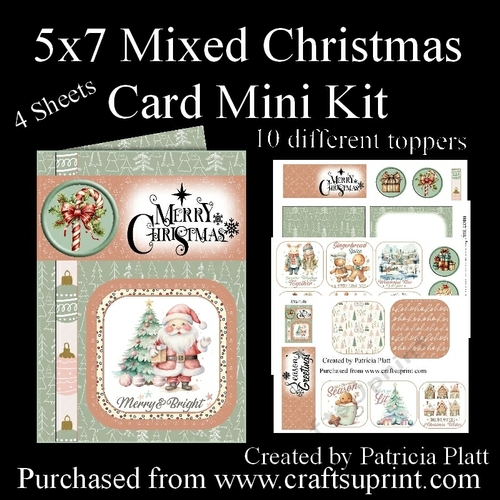 5x7 Cute Mixed Christmas Card Mini Kit