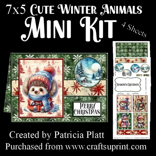 7x5 Cute Winter Animals Mini Kit