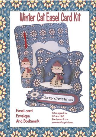 Winter Cat Easel Card Kit