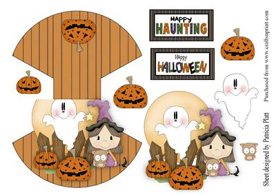 Little Witch and Friends Wobble Card
