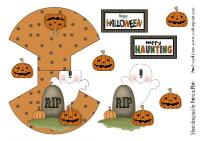 Halloween Ghost Over the Edge Wobble Card