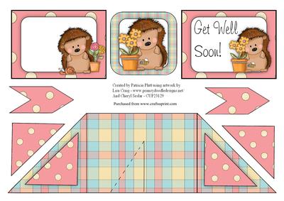 Criss Cross Pocket Sweet Hedgehog Get Well