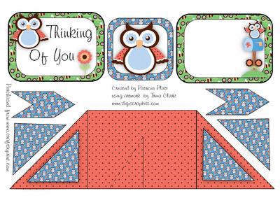Criss Cross Pocket Blue Owl Thinking of You