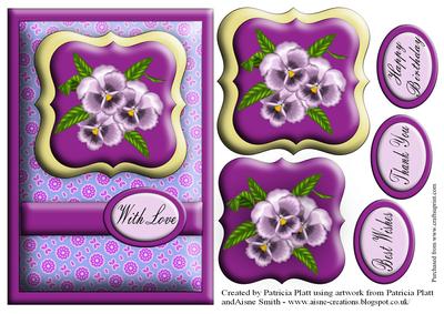 Purple Pansy Card Topper