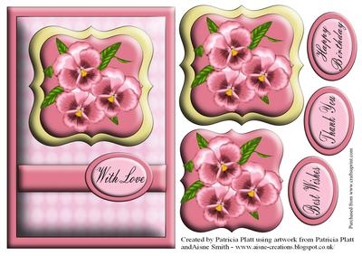 Pink Pansy Card Topper