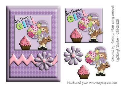 Lilac Birthday Girl Card Topper