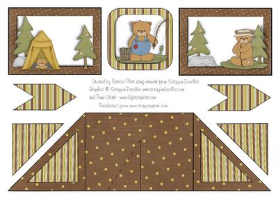 Criss Cross Pocket Camping Bears Card