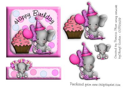 Birthday Elephants Topper 2