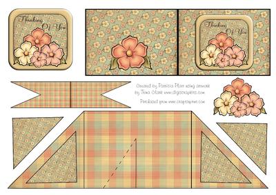 Card Criss Cross Pocket Thinking of You Floral
