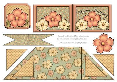 Card Criss Cross Pocket Floral Birthday