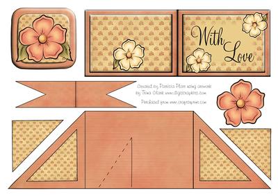 Card Criss Cross Pocket with Love Floral