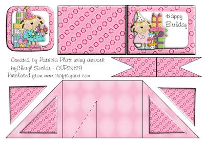 Card Criss Cross Pocket Birthday Puppies